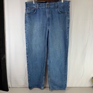 Carhartt Jeans Mens 40x32 Blue Medium Wash Straight Leg Workwear Denim 100115